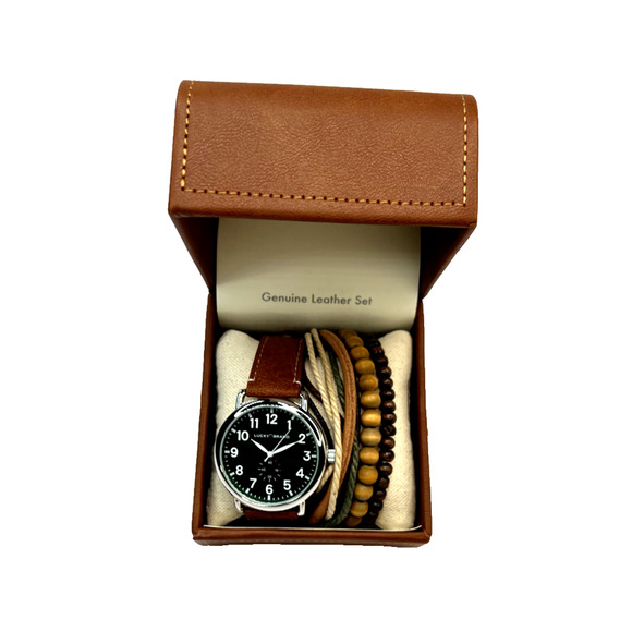 New Lucky Brand Men's Watch With Genuine Leather Straps and Bracelet set. - Picture 3 of 7